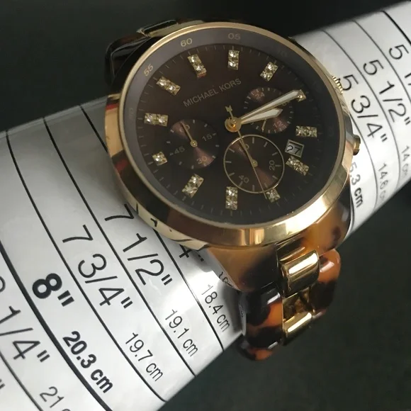Michael Kors Showstopper Chronograph Tortoise Shell Women display picture 3